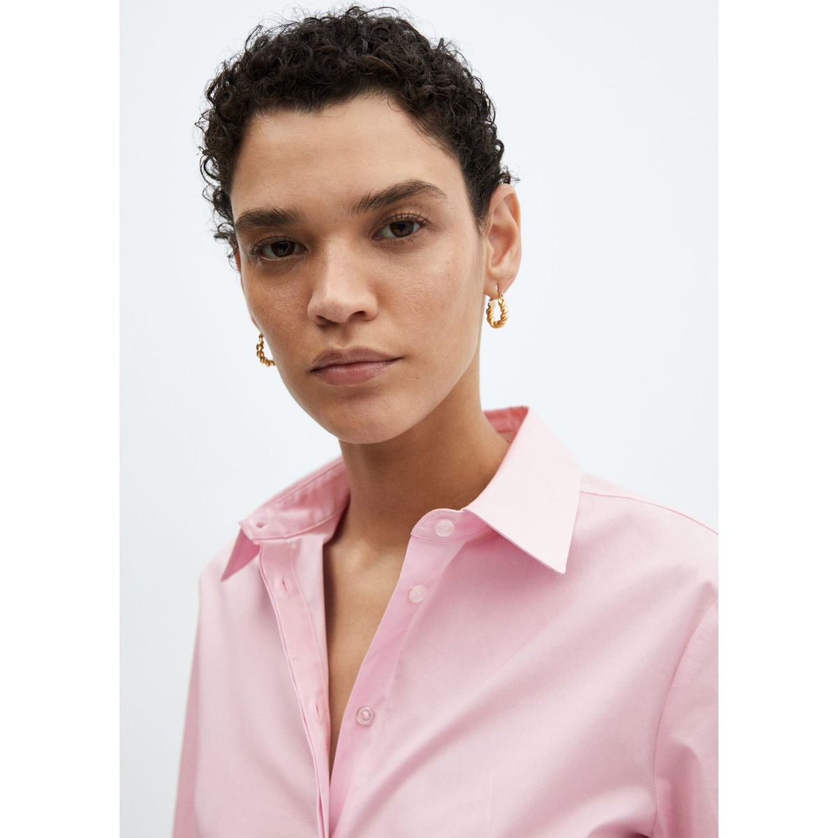 MANGO - Camisa Algodón Mujer Mango