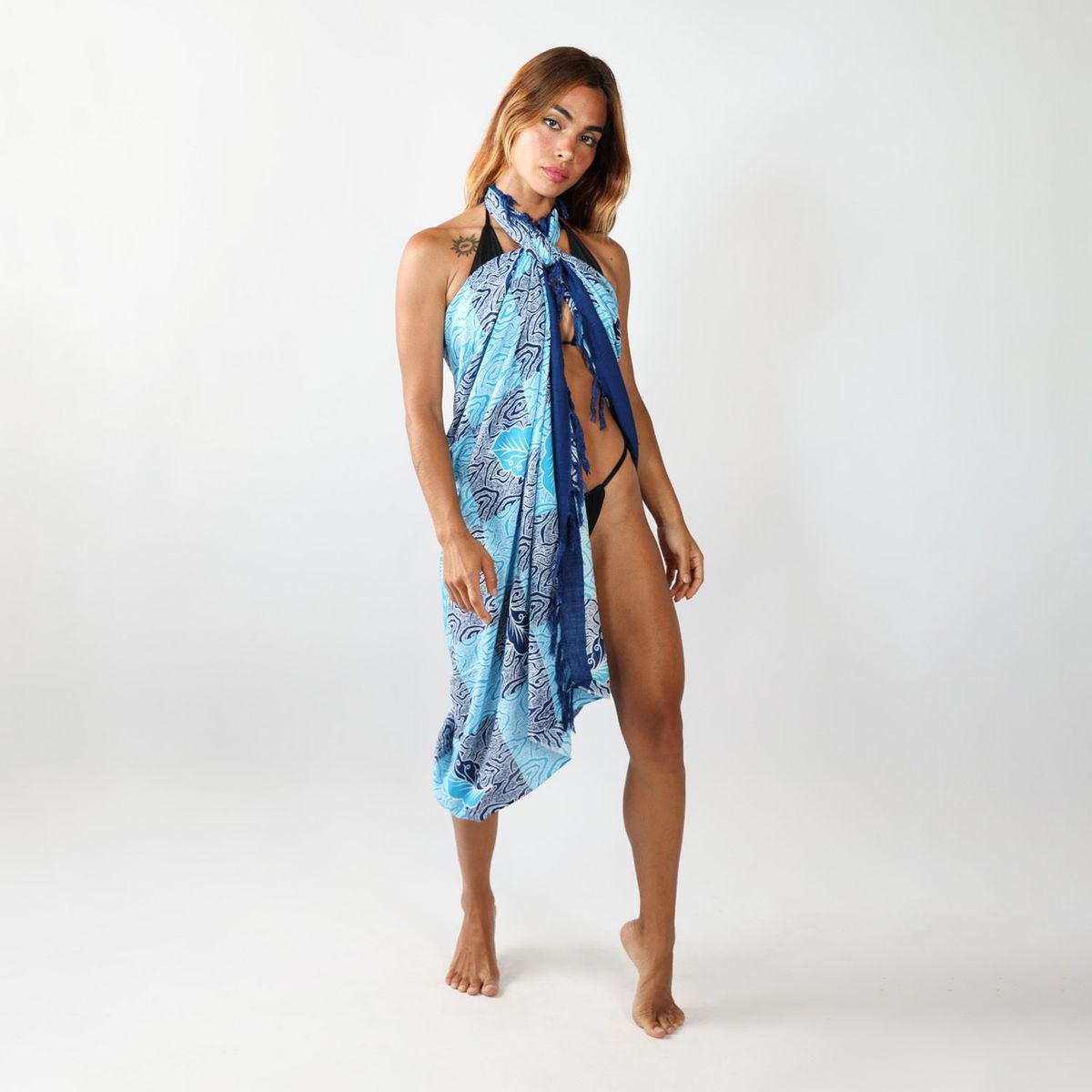 PANTAI - Pareo Hojas Celeste Pantai