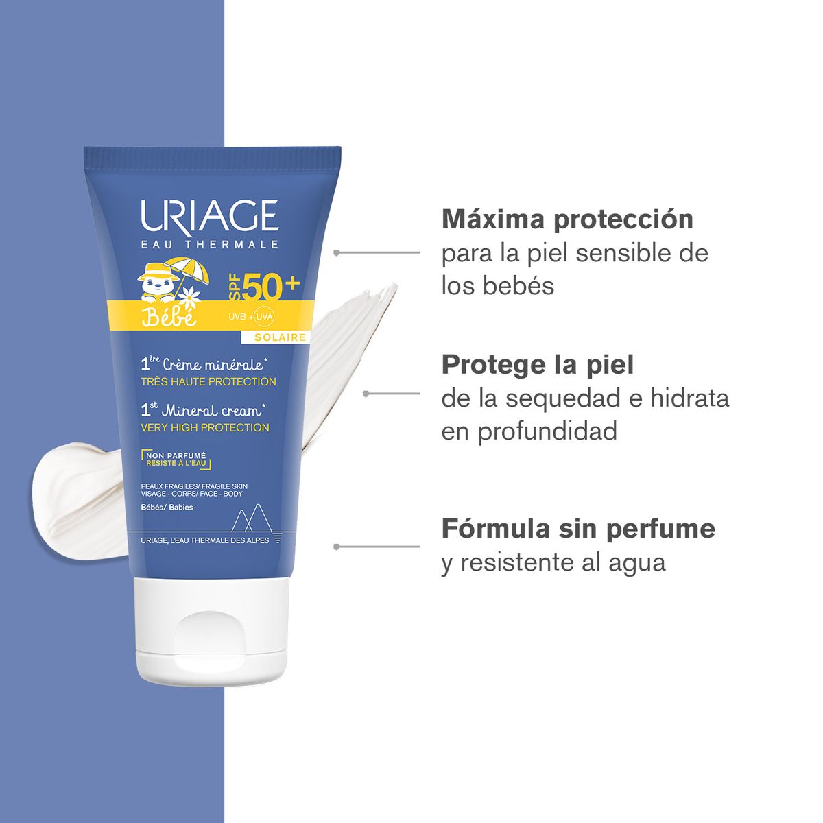 URIAGE - Uriage Bebé 1era Crema Mineral Spf50+ 50ml - Protección Solar Muy Alta Para Bebés