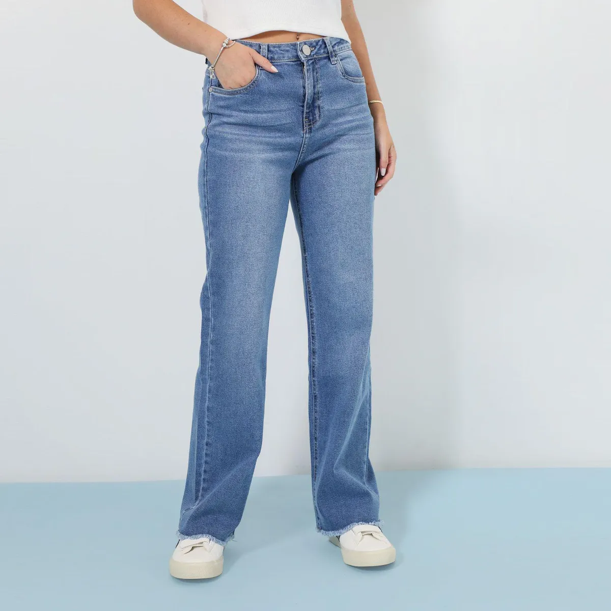 AMERICAN ABBEY - Jean Straight Tiro Alto Mujer American Abbey