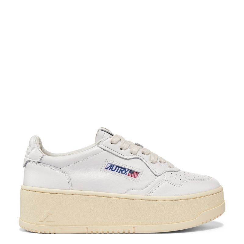 AUTRY - Zapatillas Autry Platform Low Cuero Blancas Plataforma
