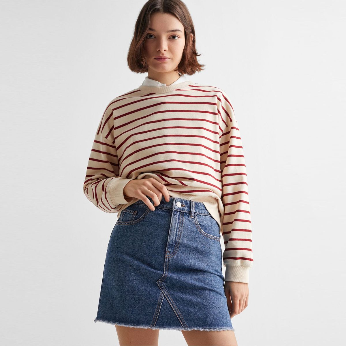 MANGO TEEN - Falda 100% Algodón Mujer Mango Teen