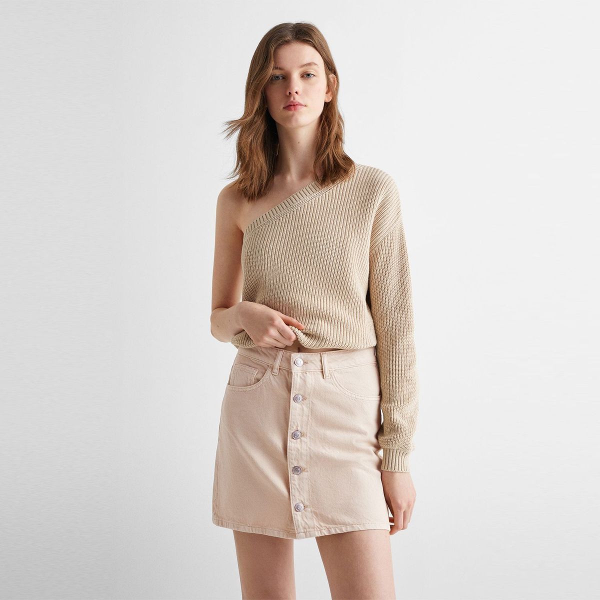 MANGO TEEN - Falda 100% Algodón Mujer Mango Teen