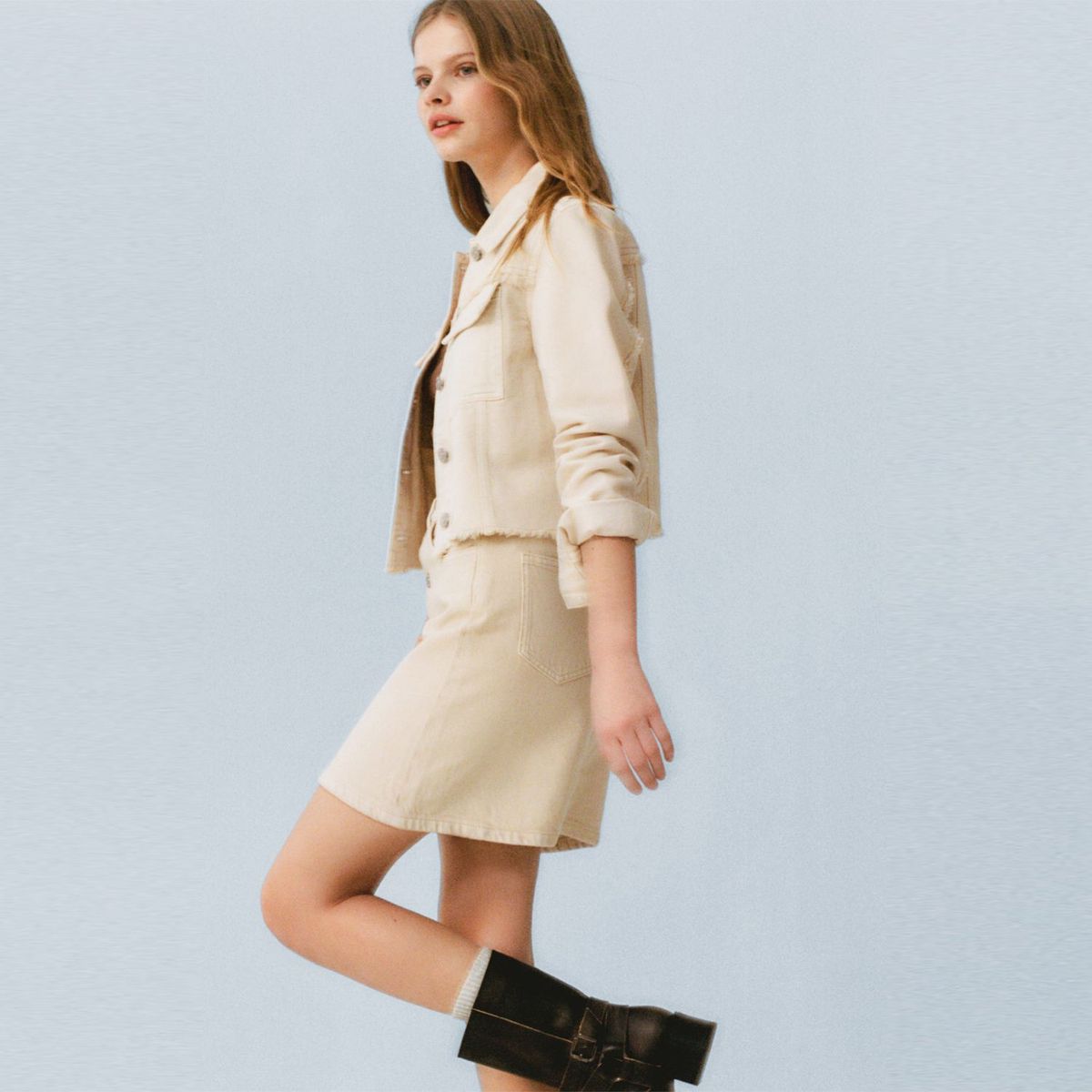 MANGO TEEN - Falda 100% Algodón Mujer Mango Teen