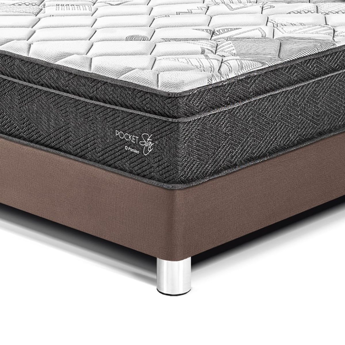 PARAISO - Dormitorio Pocket Star Loft 2 Plz + 2 Veladores + 2 Almohadas + Protector