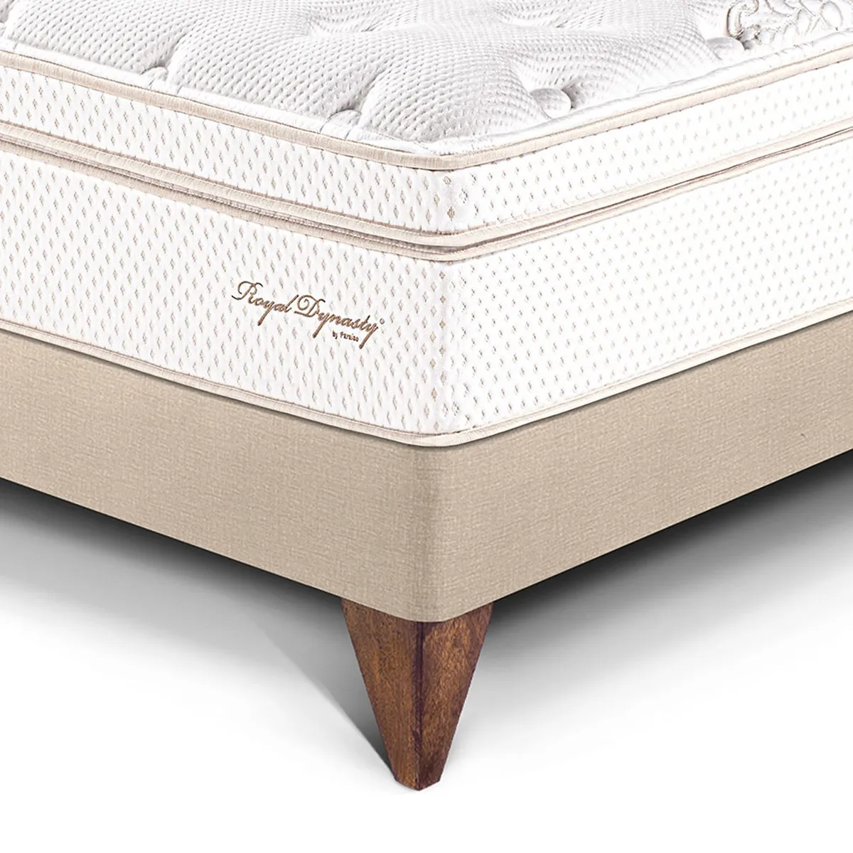 PARAISO - Dormitorio Europeo Royal Dynasty Gold King + 2 Veladores + 2 Almohadas Viscoelásticas + Protector