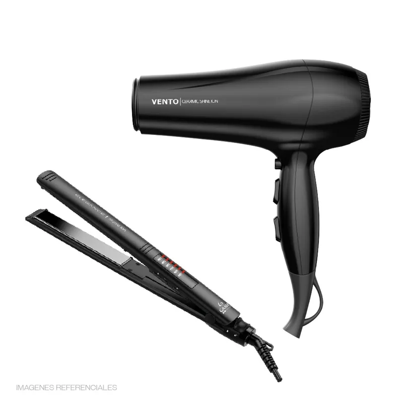 GAMA - Pack Alisadora ELEGANCE + Secadora Mistral GAMA