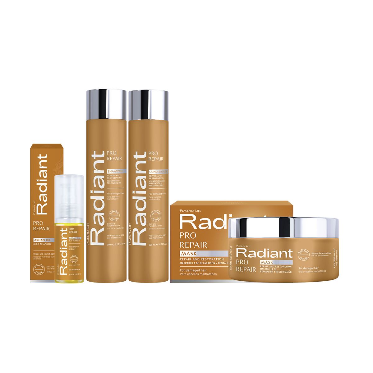 RADIANT - Set de Tratamiento Para Cabello Maltratado Pro Repair 300ml Radiant Professional