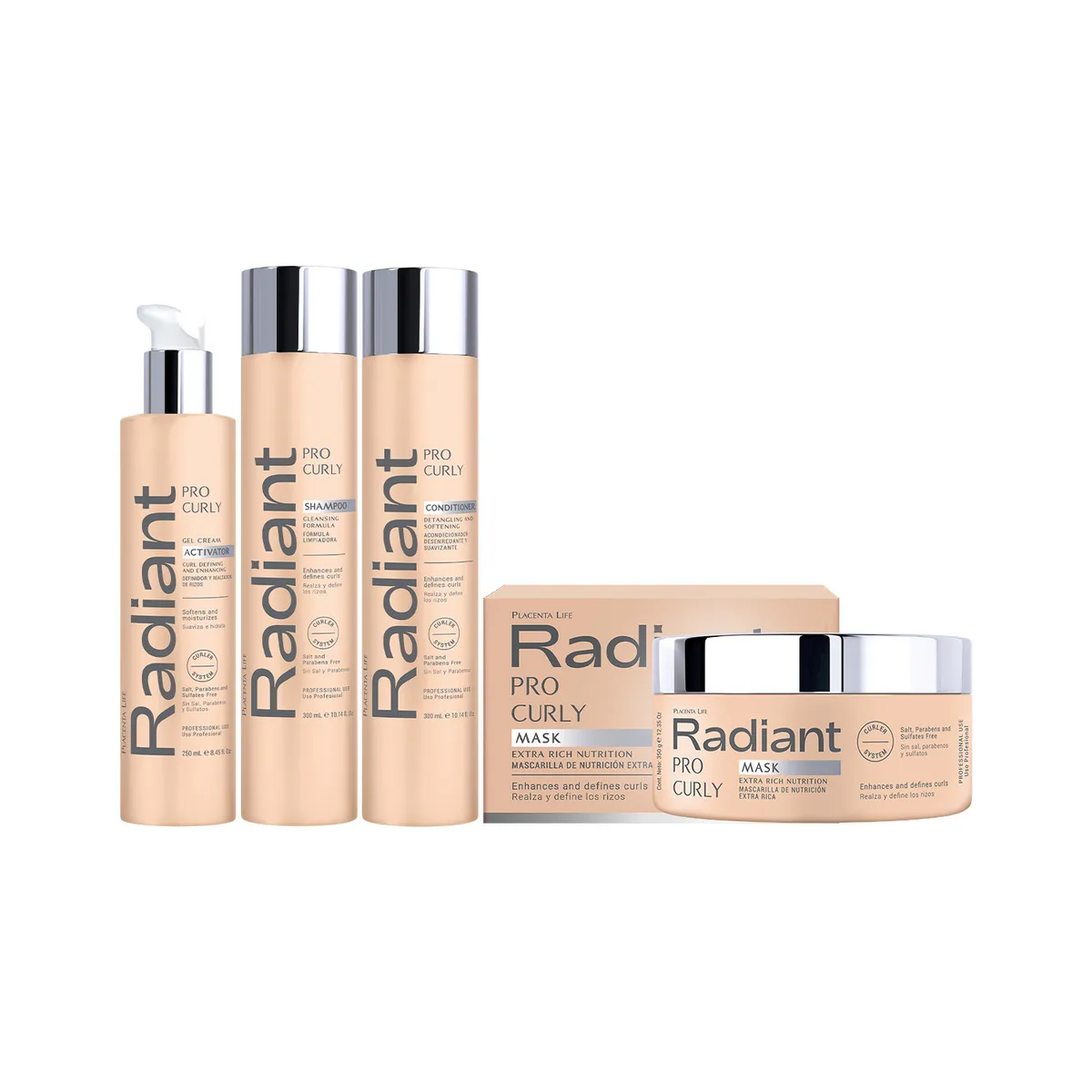 RADIANT - Set de Tratamiento Para Cabello Rizado Pro Curly 300ml Radiant Professional