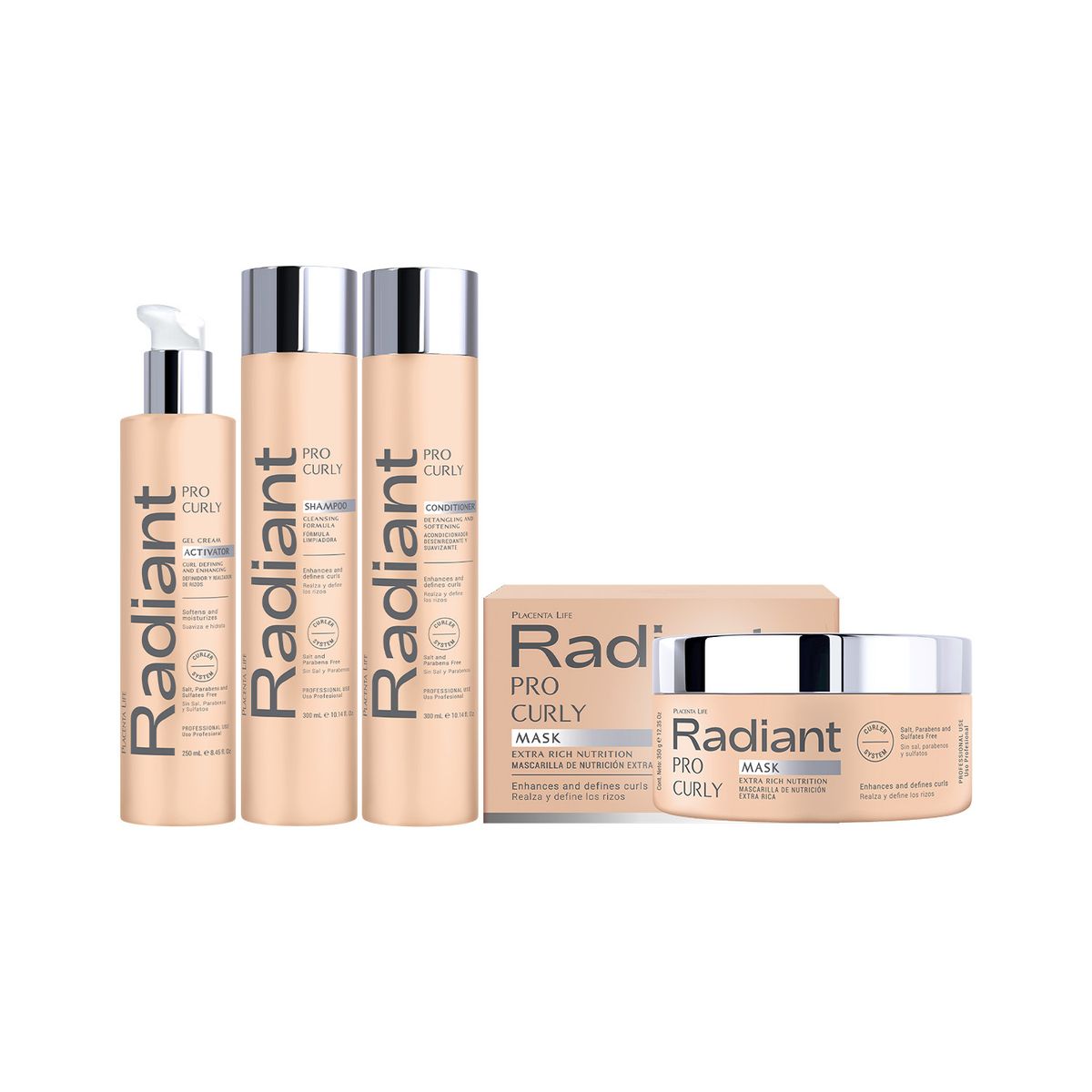 RADIANT - Set de Tratamiento Para Cabello Rizado Pro Curly 300ml Radiant Professional