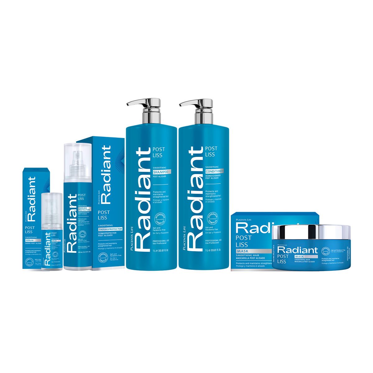 RADIANT - Set de Tratamiento Para Cabello Liso Post Liss 1 LT Radiant Professional