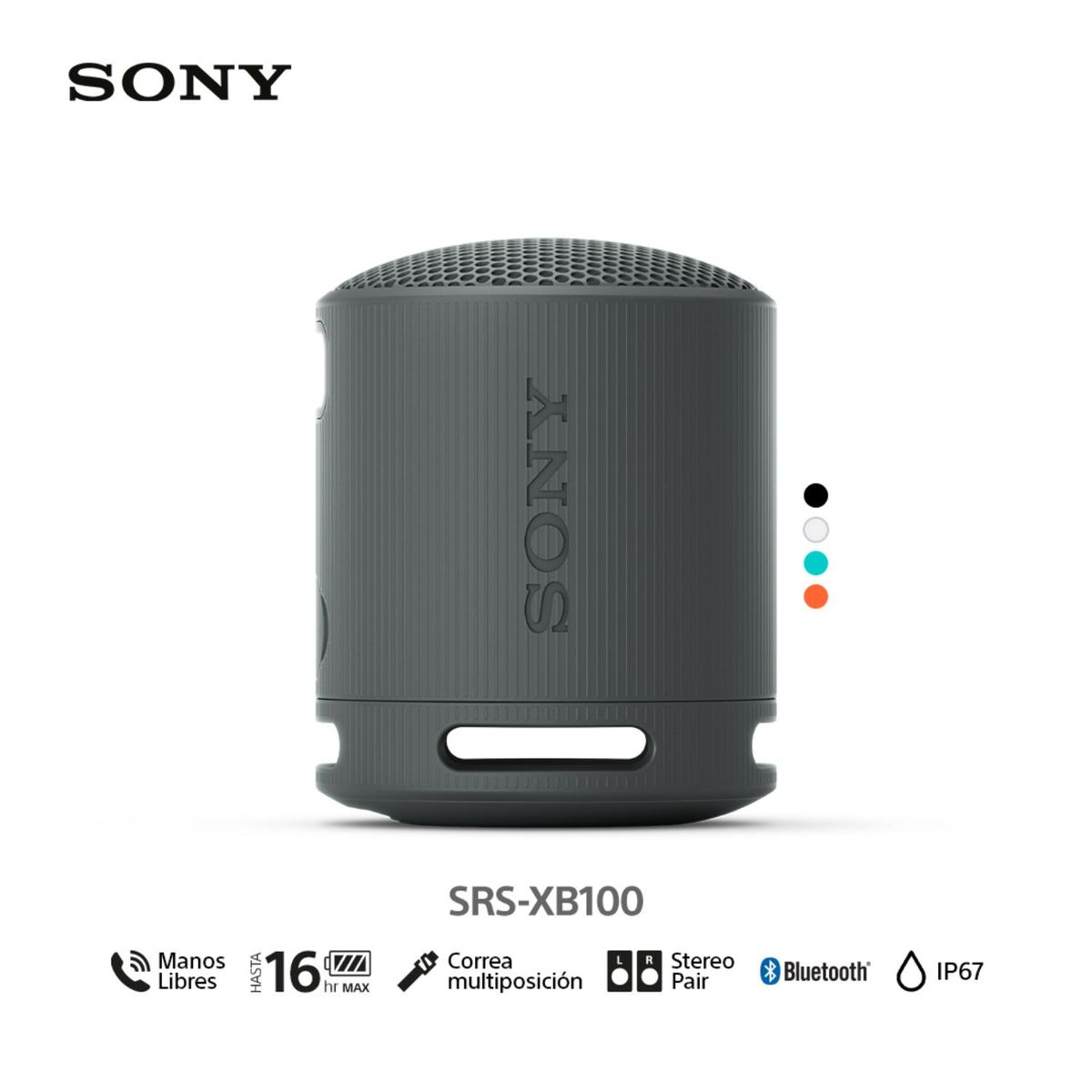 SONY - Sony Parlante Bluetooth SRS-XB100 Portátil Waterproof