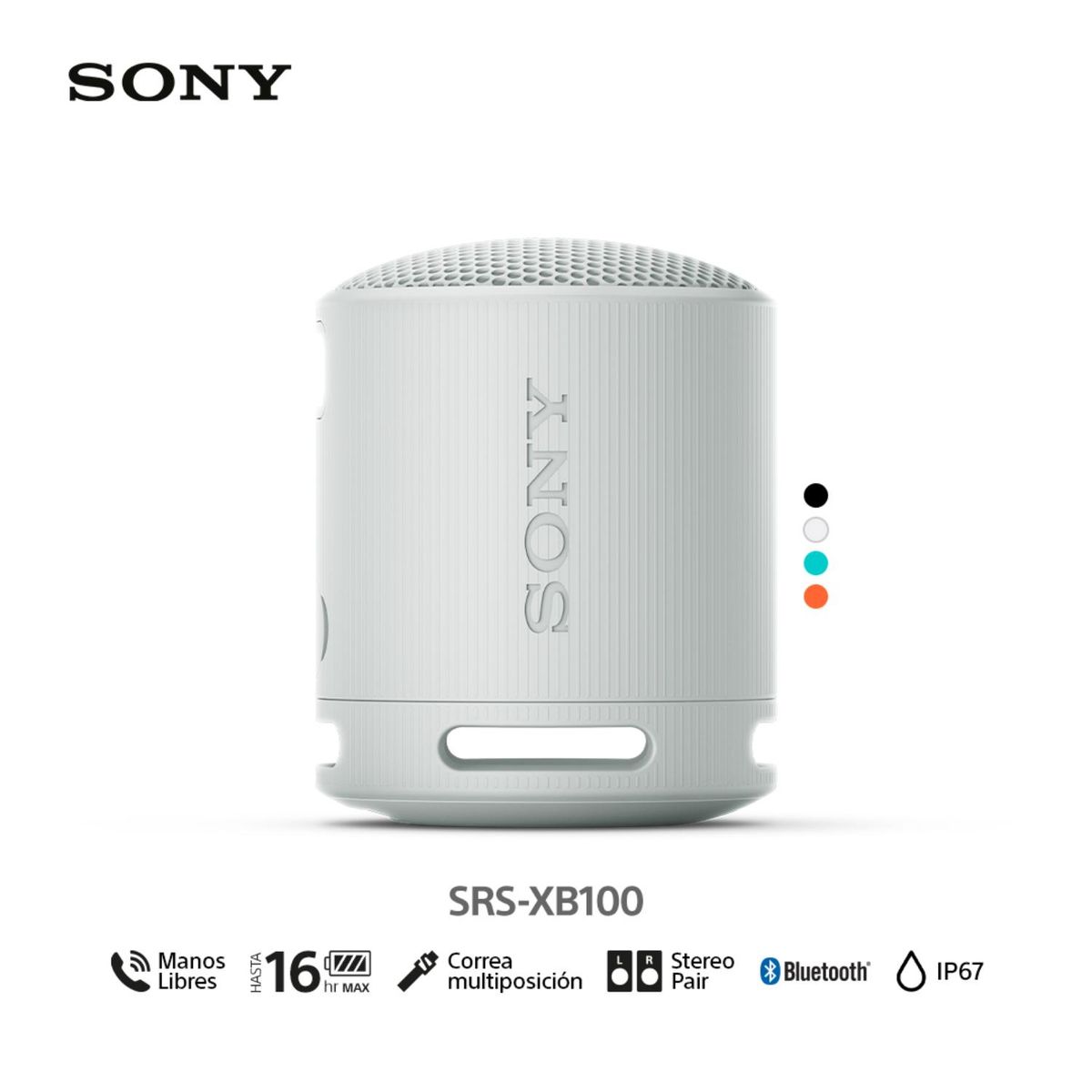 SONY - Sony Parlante Bluetooth SRS-XB100 Portátil Waterproof