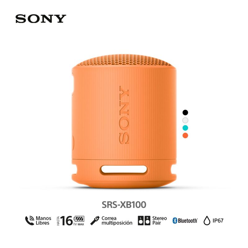 SONY - Sony Parlante Bluetooth SRS-XB100 Portátil Waterproof