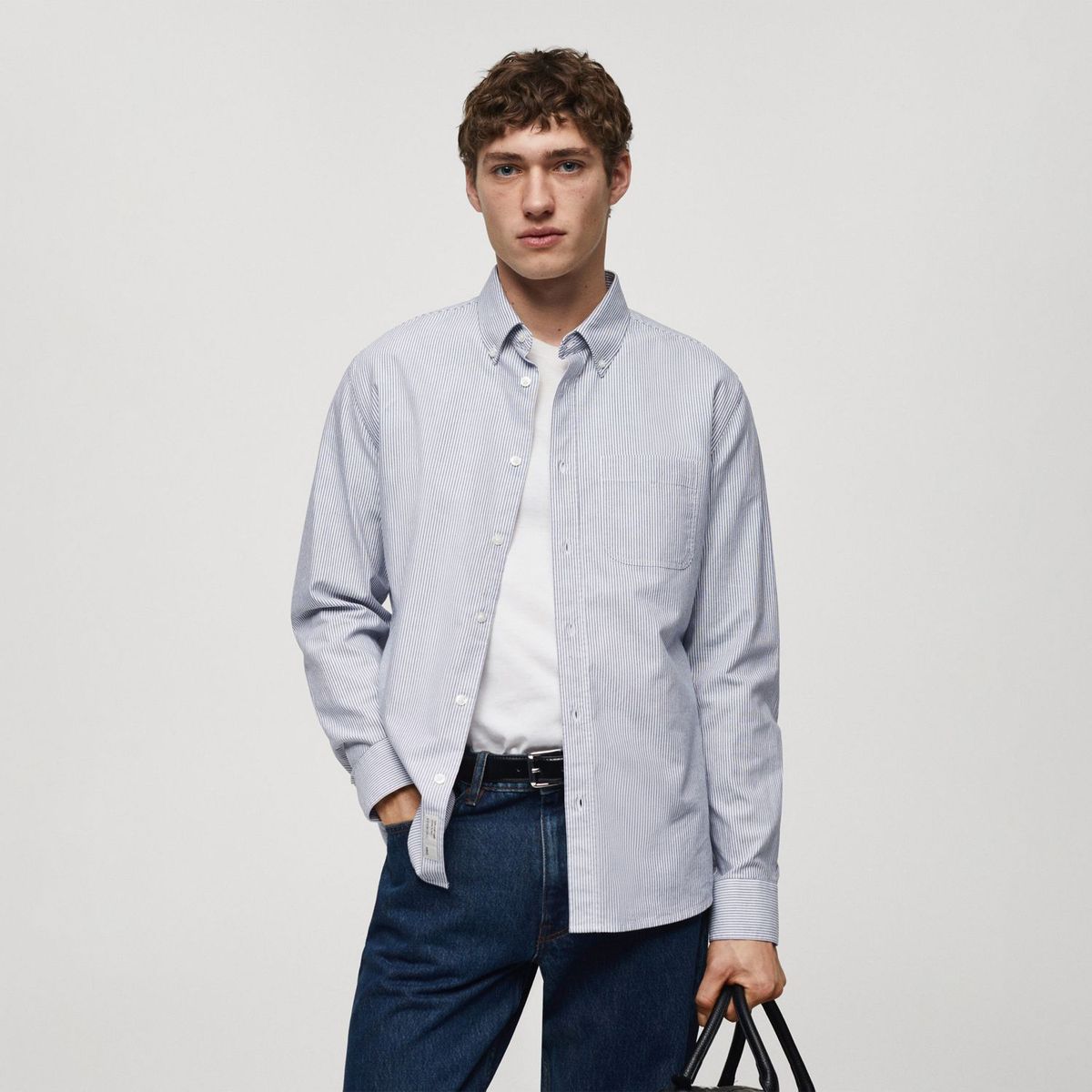 MANGO - Camisa 100% Algodón Hombre Mango