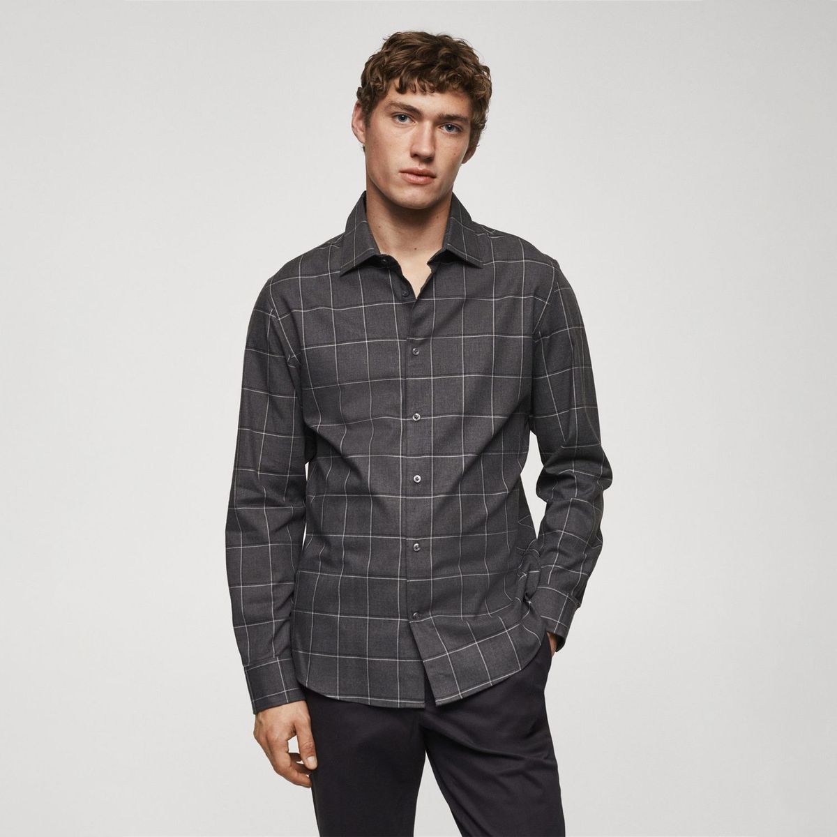 MANGO - Camisa 100% Algodón Hombre Mango