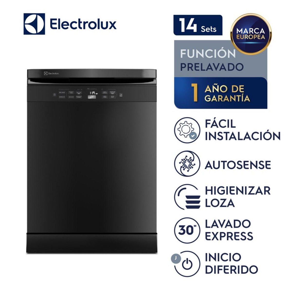 ELECTROLUX - Lavavajillas Freestanding Electrolux 14sets Black