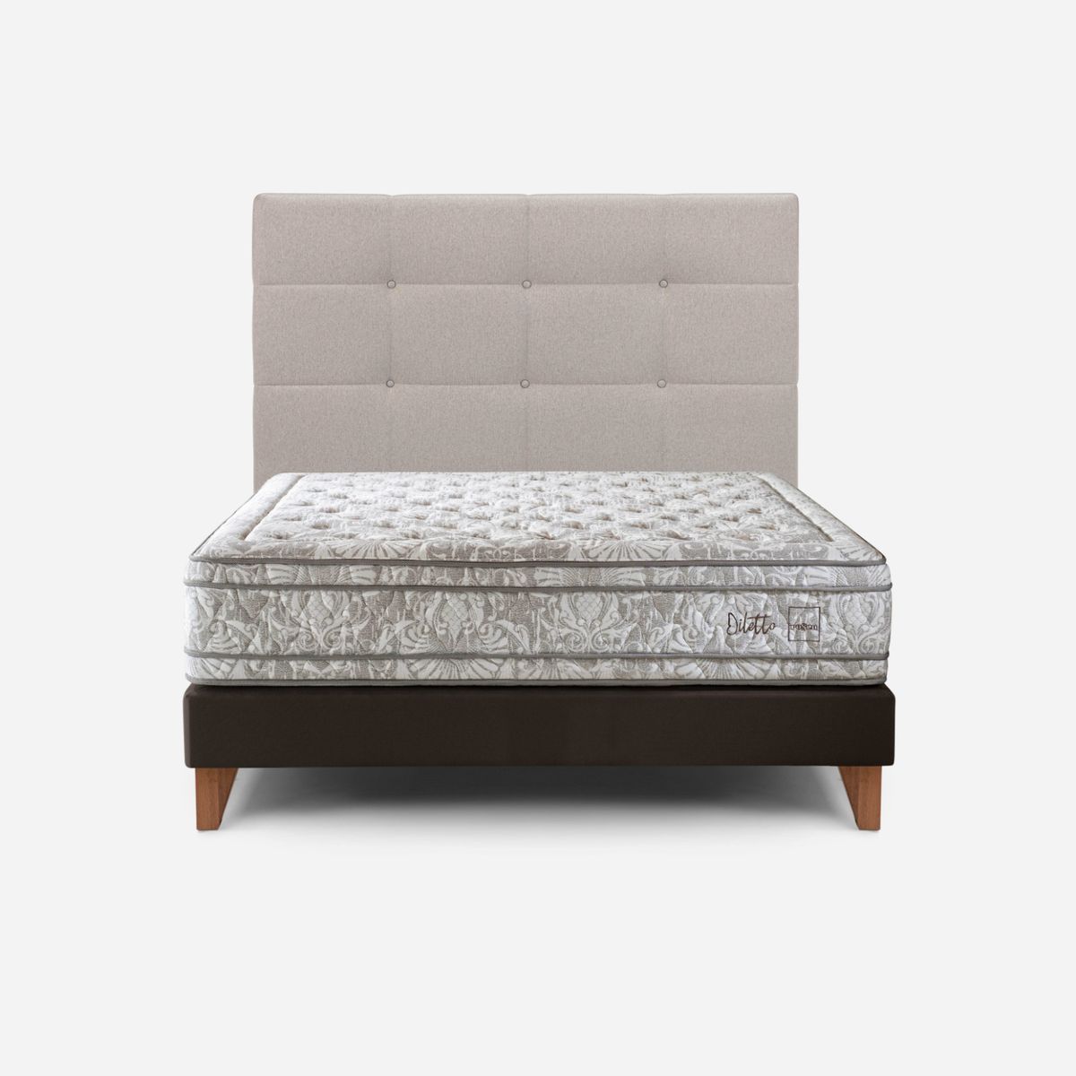 ROSEN - Dormitorio Box Spring Diletto Issey Niebla 2 Plz