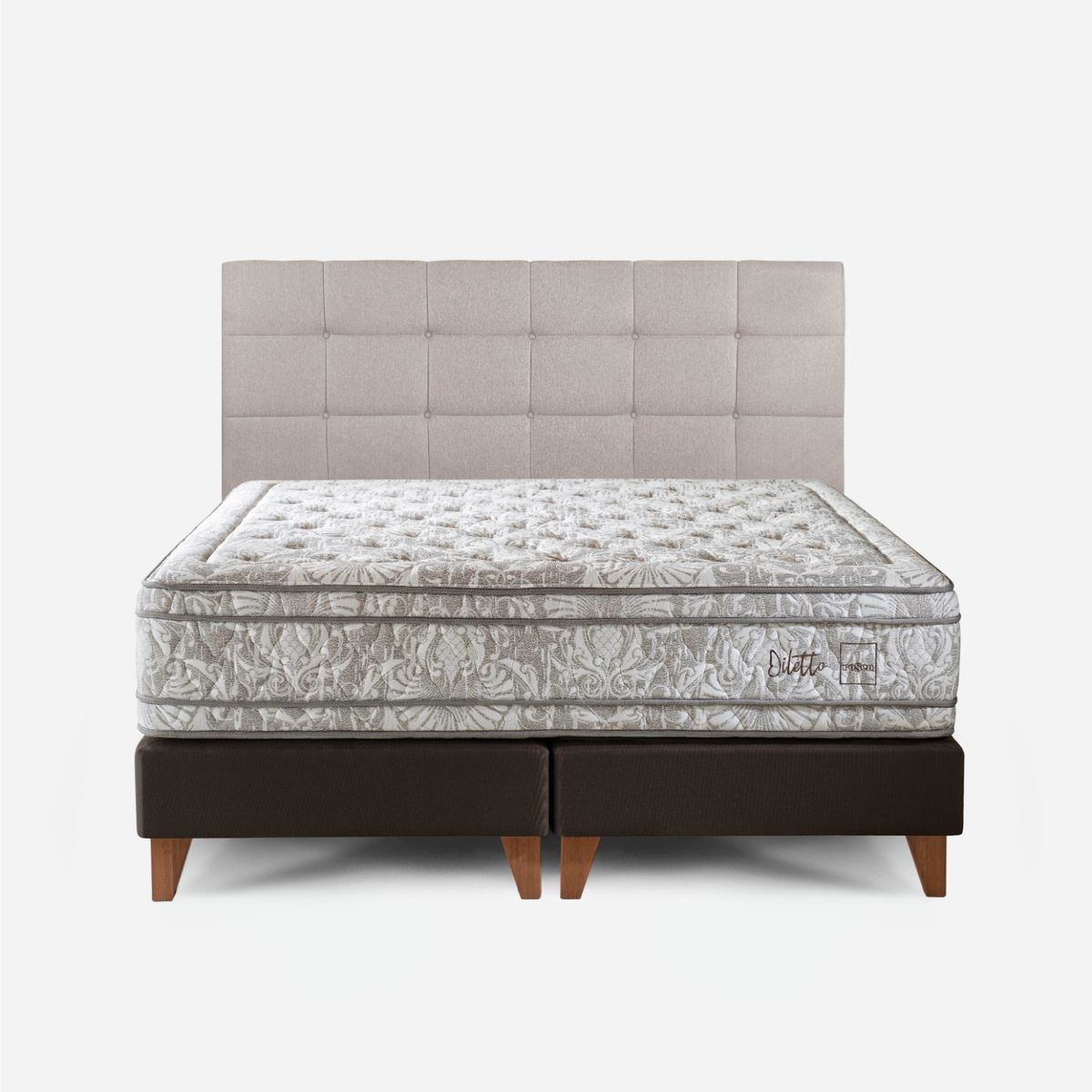 ROSEN - Dormitorio Box Spring Diletto Issey Niebla King