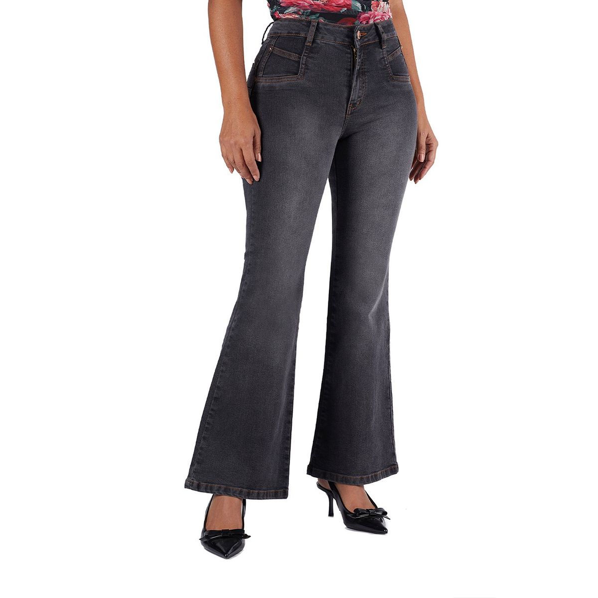 VRP BY VIVIANA RIVAS PLATA - Jean Flare Tiro Alto Mujer Vrp By Viviana Rivas Plata.