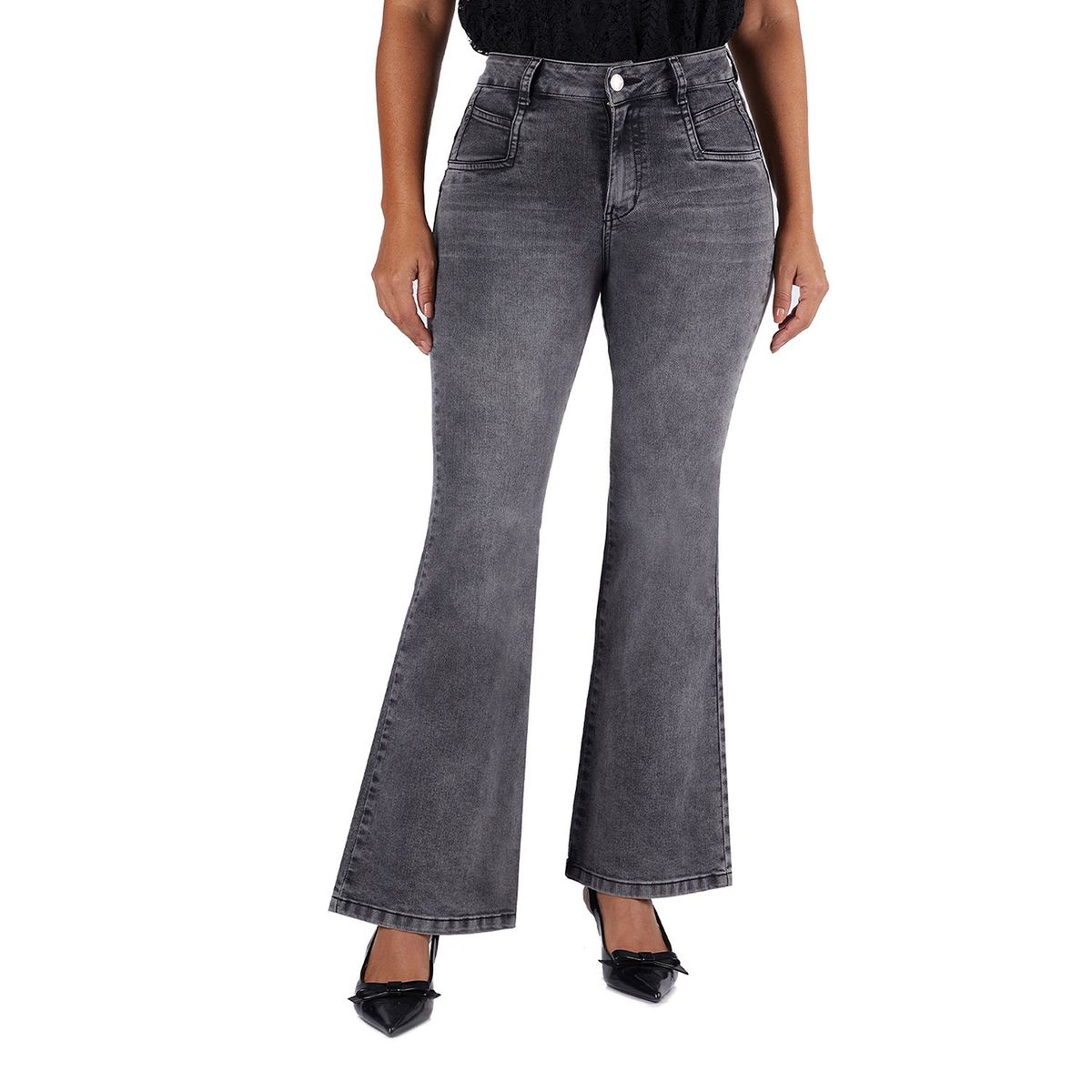 VRP BY VIVIANA RIVAS PLATA - Jean Flare Tiro Alto Mujer Vrp By Viviana Rivas Plata