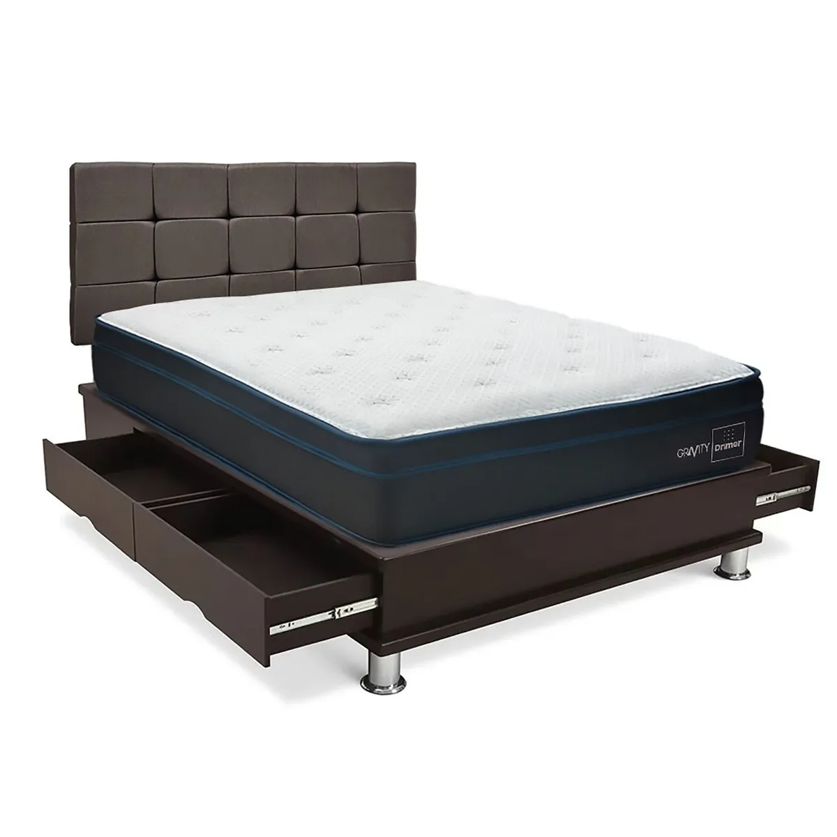 DRIMER - Dormitorio con Cajones Cuadros Gravity King + 2 Almohadas