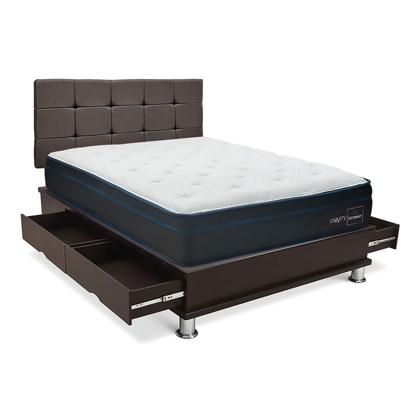 DRIMER - Dormitorio con Cajones Cuadros Gravity King + 2 Almohadas