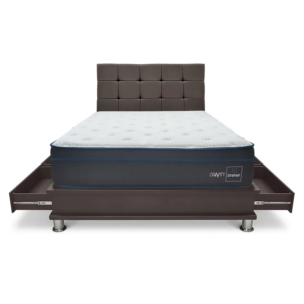 DRIMER - Dormitorio con Cajones Cuadros Gravity King + 2 Almohadas