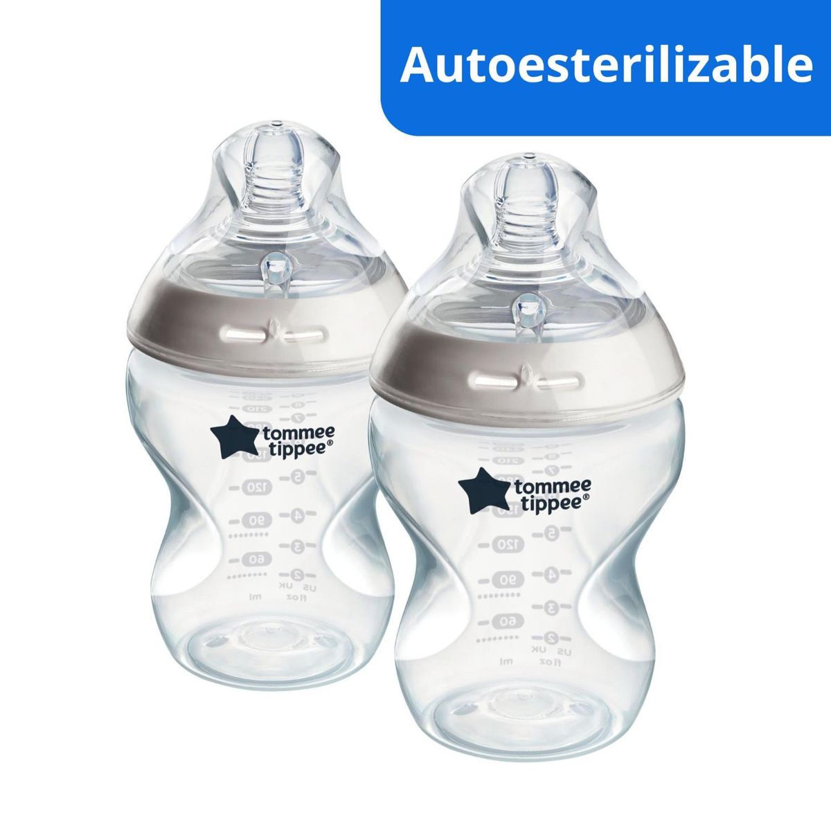 TOMMEE TIPPEE - Biberón Natural Start Autoesterilizable 9 Oz X2