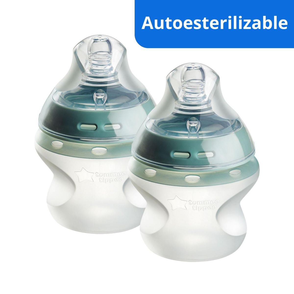 TOMMEE TIPPEE - Biberón Natural Start Silicona Autoesterilizable 5 Oz X2