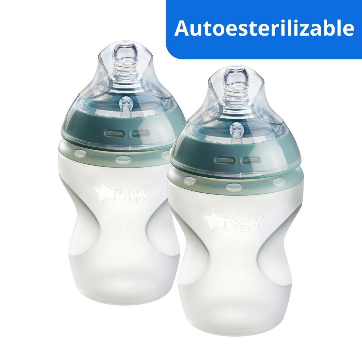 TOMMEE TIPPEE - Biberón Natural Start Silicona Autoesterilizable 9 Oz X2