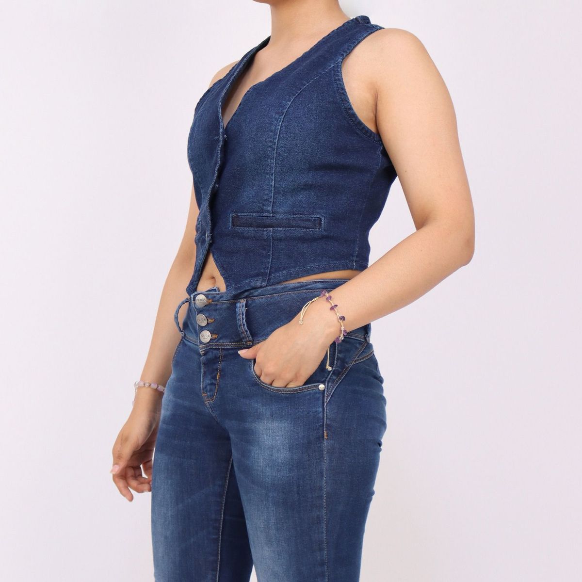 KAYRA POBLET - Chaleco Jean Mujer Kayra