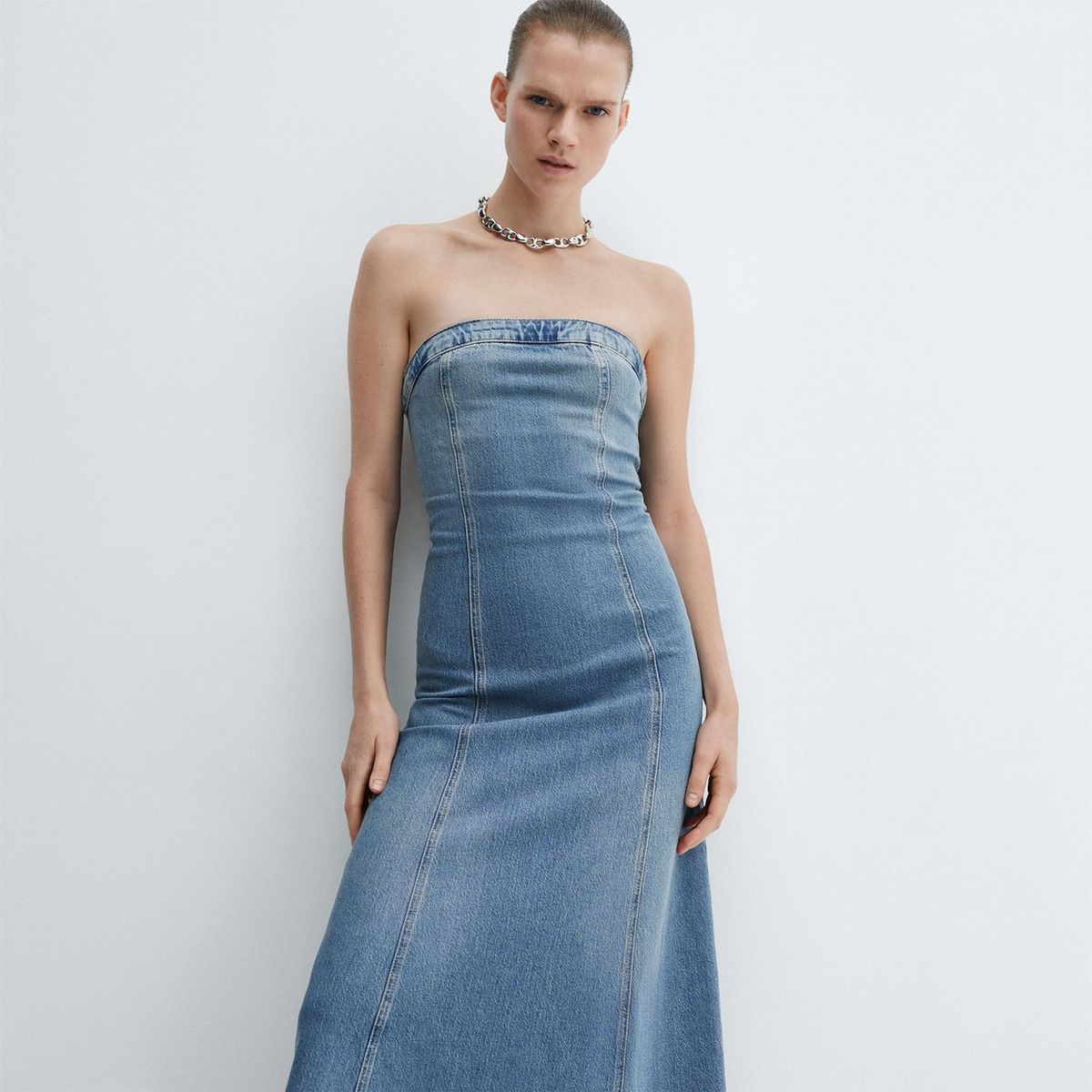 MANGO - Vestido Algodón Mujer Mango