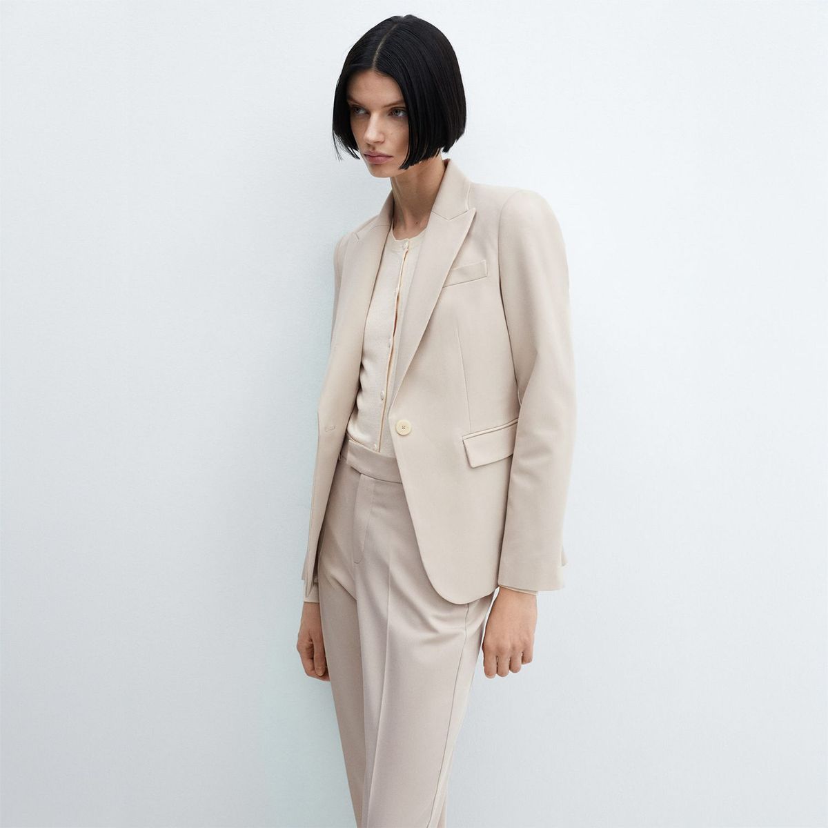 MANGO - Pantalón 100% Algodón Mujer Mango