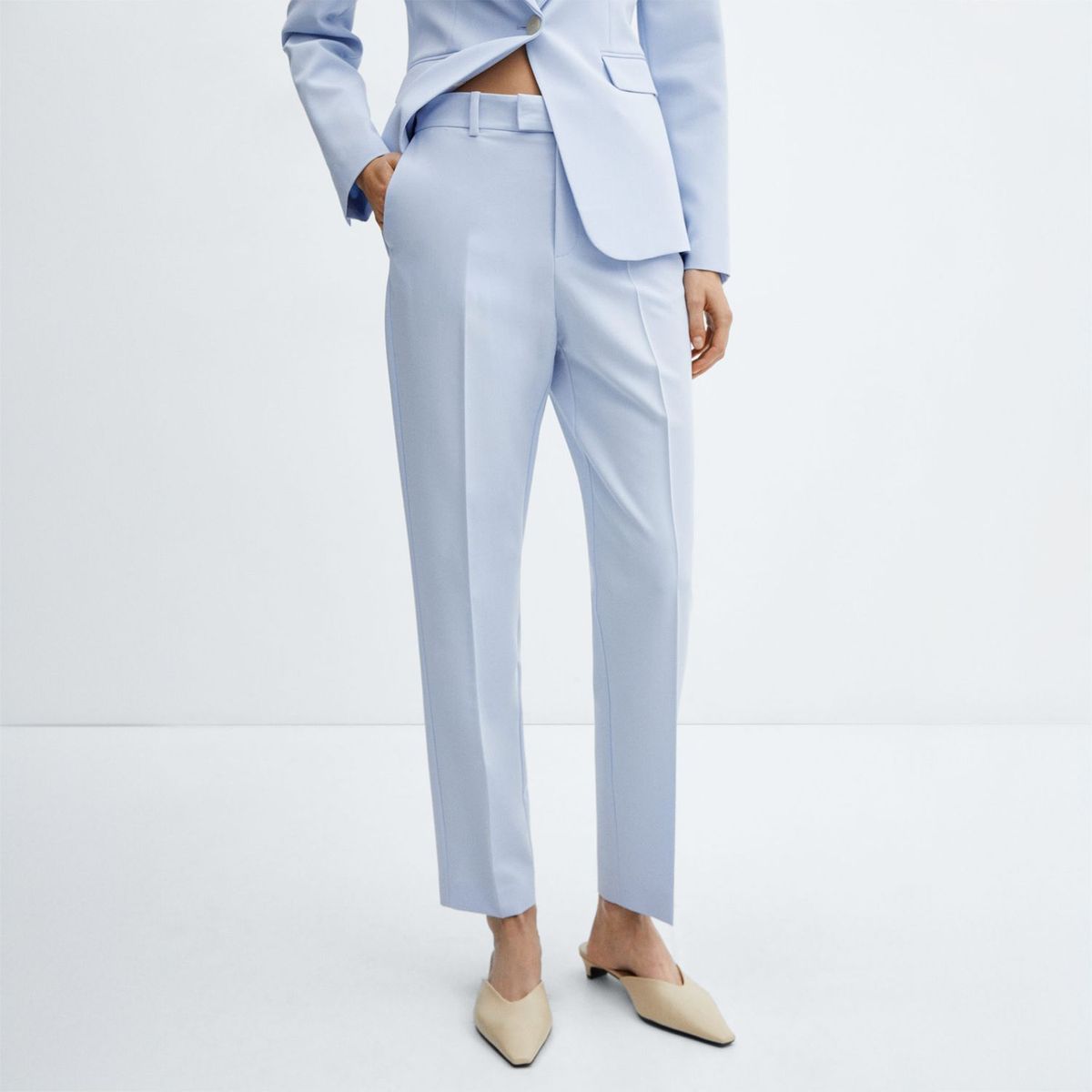 MANGO - Pantalón 100% Algodón Mujer Mango