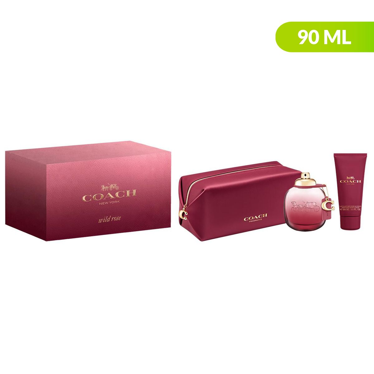 COACH - Set Coach Wild Rose Eau De Parfum 90 Ml + Body Lotion 100 Ml + Neceser Mujer