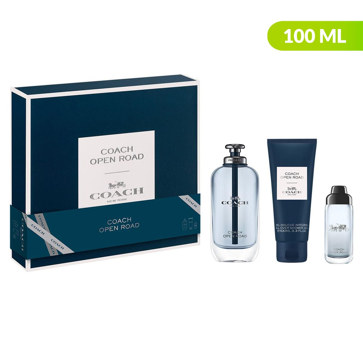COACH - Set Coach Open Road Eau De Toilette 100 Ml + Shower Gel 100 Ml + Eau De Toilette 15 Ml Hombre