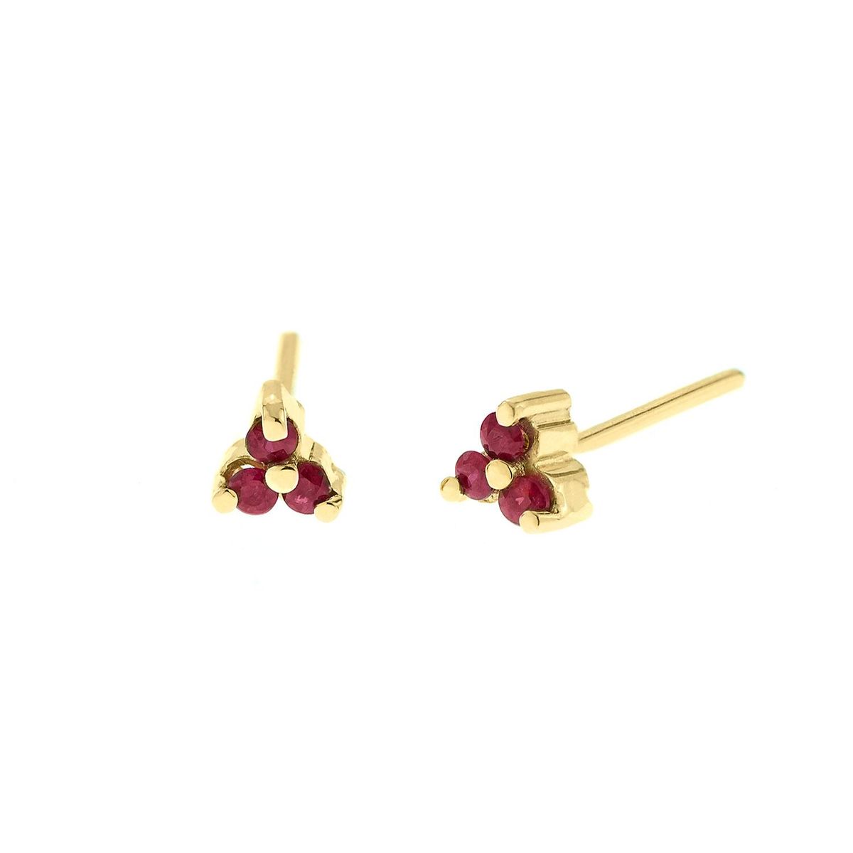 BALIQ - Aretes Oro 18k Con Rubi