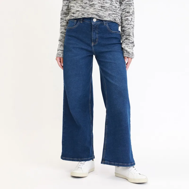 SYBILLA - Jean Wide Leg Tiro Medio Mujer Sybilla