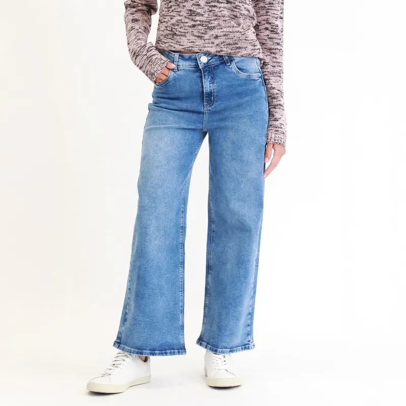 SYBILLA - Jean Wide Leg Tiro Medio Mujer Sybilla
