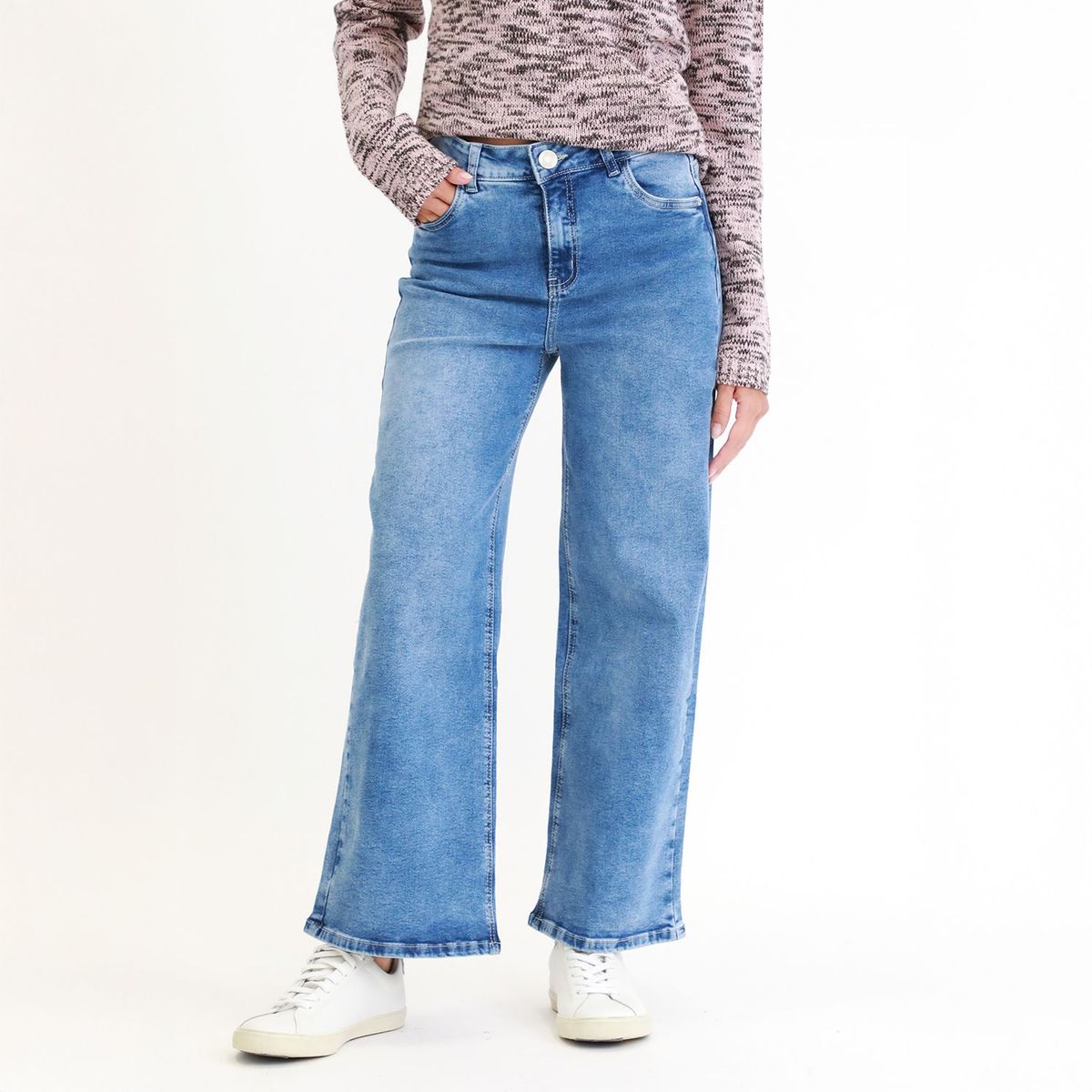 SYBILLA - Jean Wide Leg Tiro Medio Mujer Sybilla.