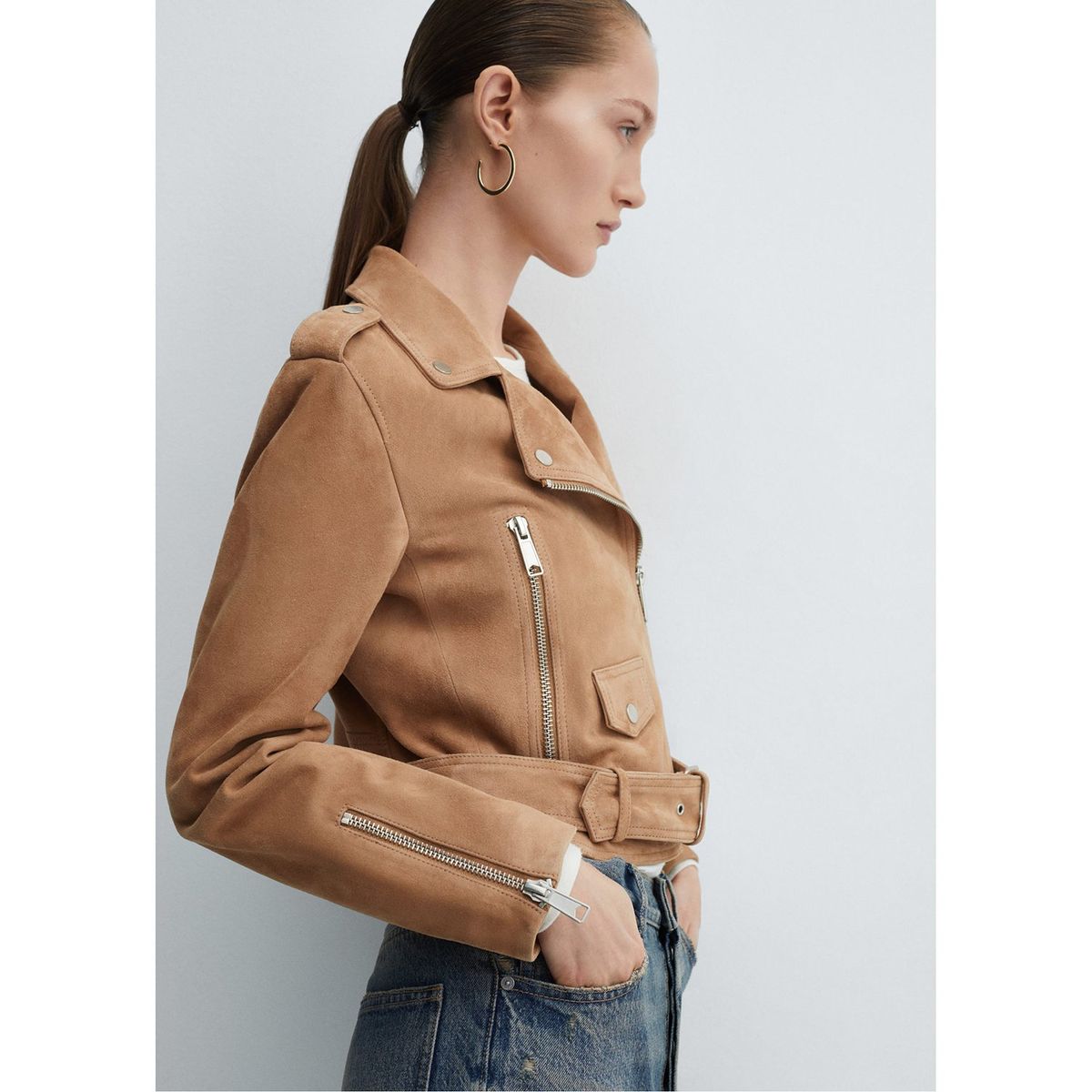 MANGO - Casaca de Cuero Casual Mujer Mango            