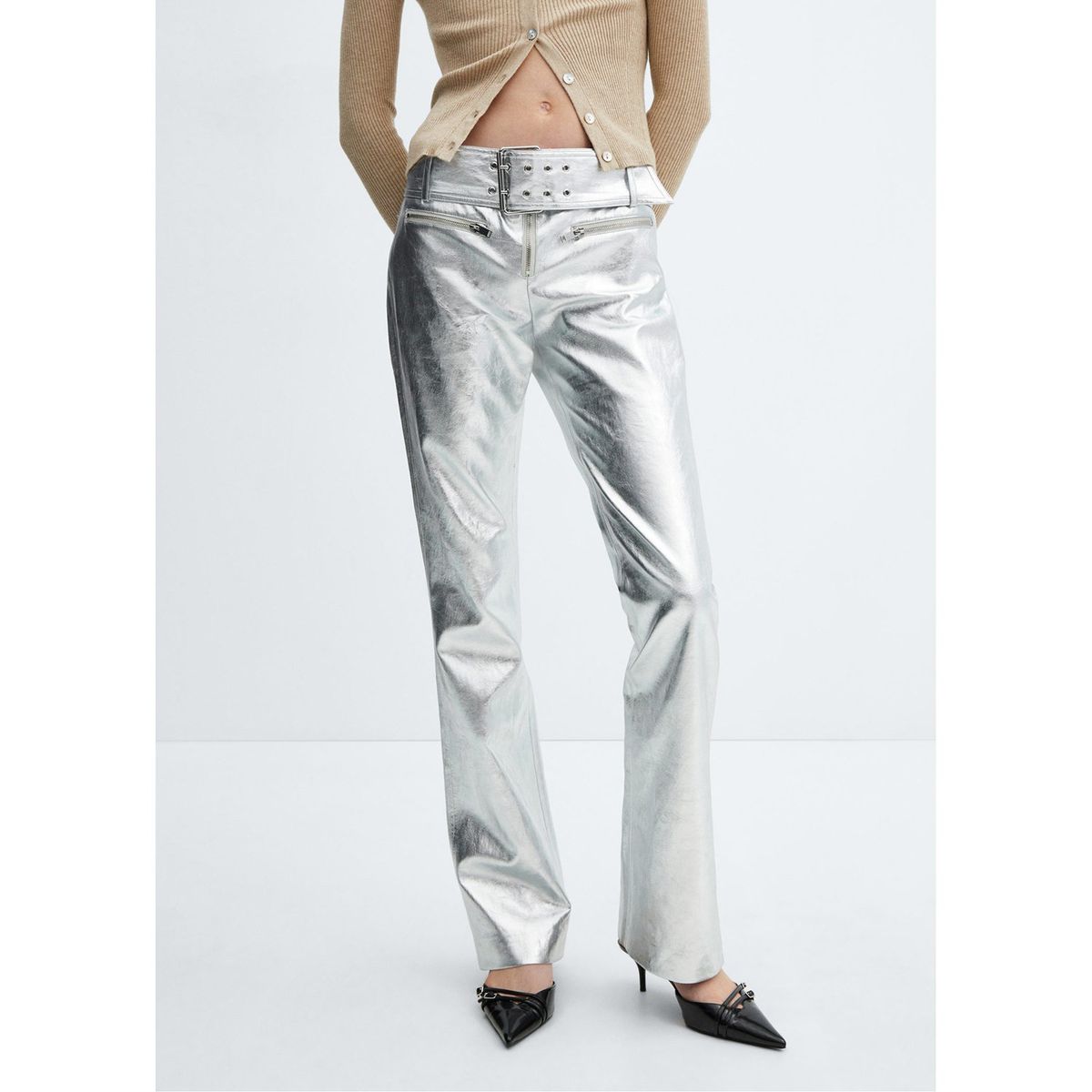 MANGO - Pantalón Algodón Mujer Mango