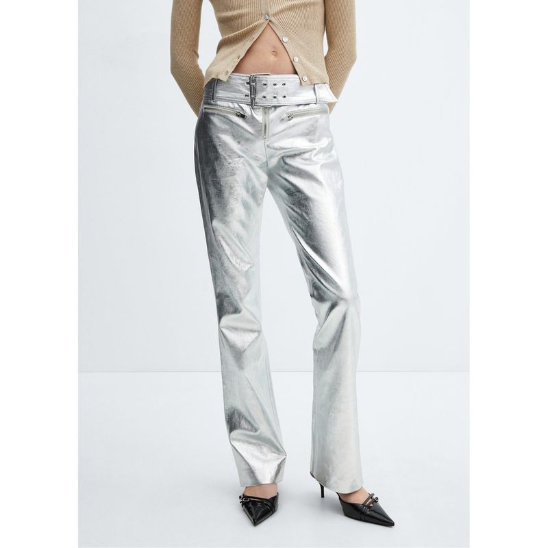 MANGO - Pantalón Algodón Mujer Mango