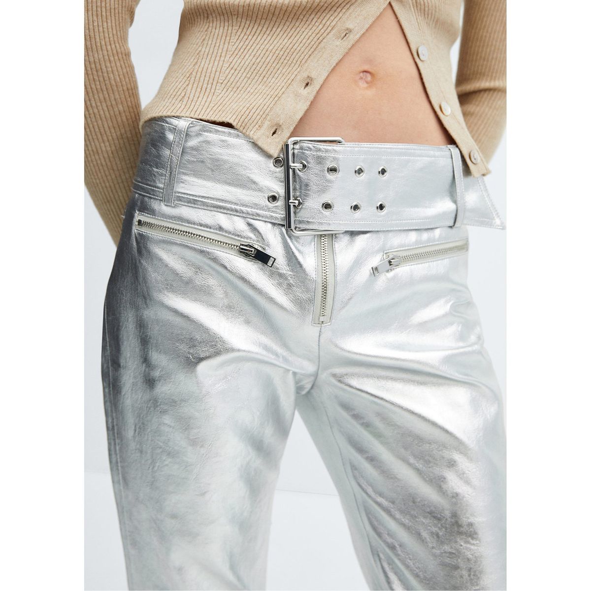 MANGO - Pantalón Algodón Mujer Mango