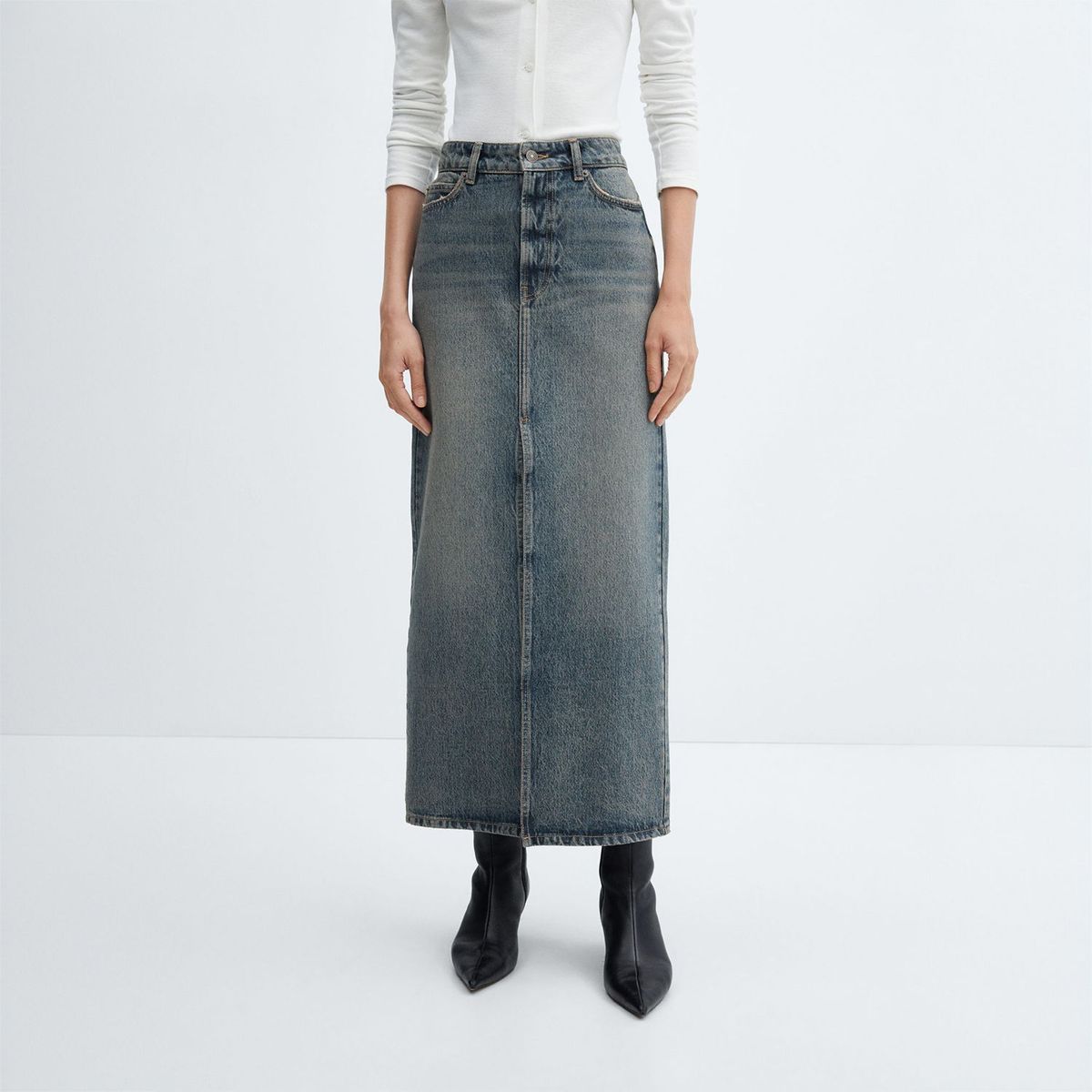 MANGO - Falda 100% Algodón Mango Mujer