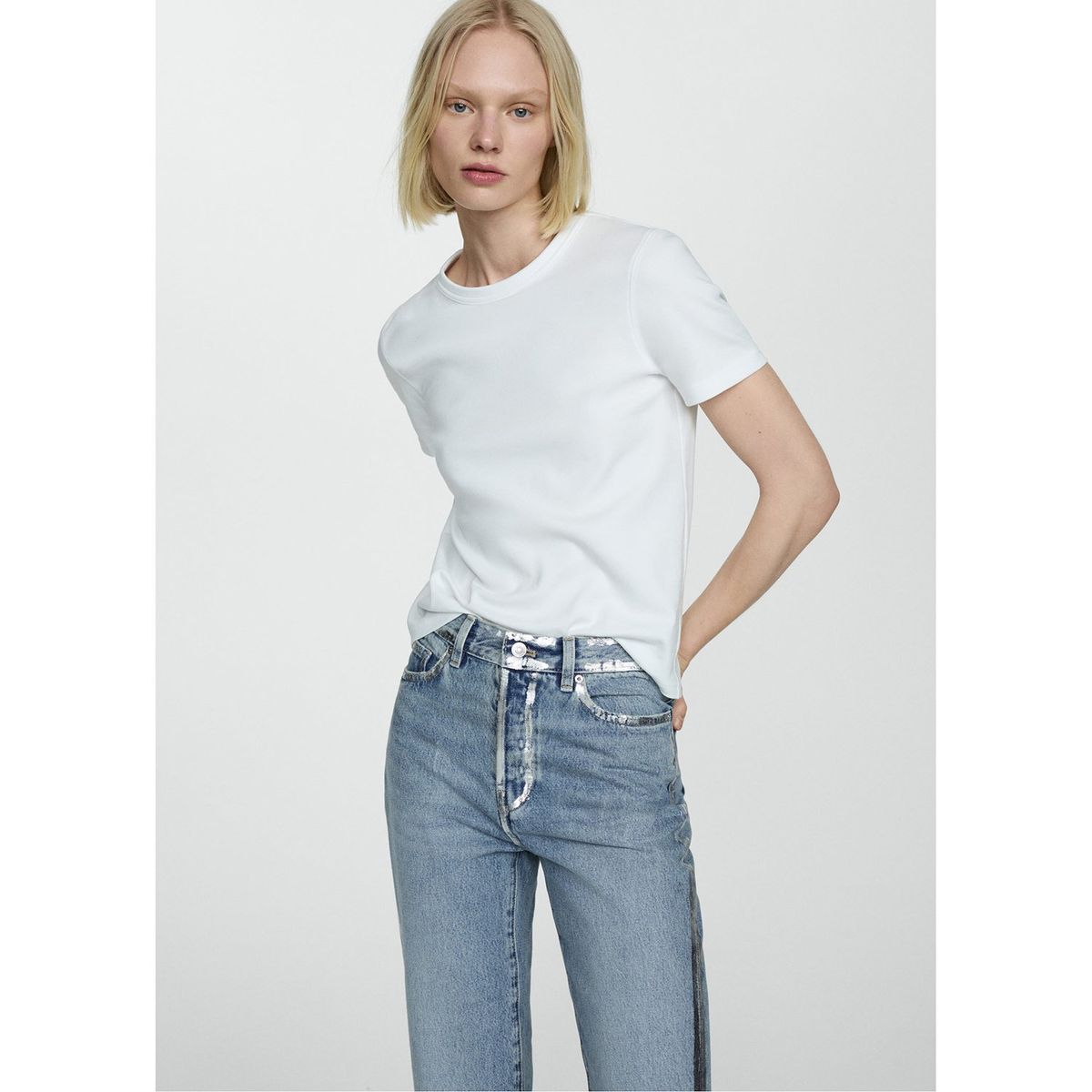 MANGO - Jean 100% Algodón Mujer Mango