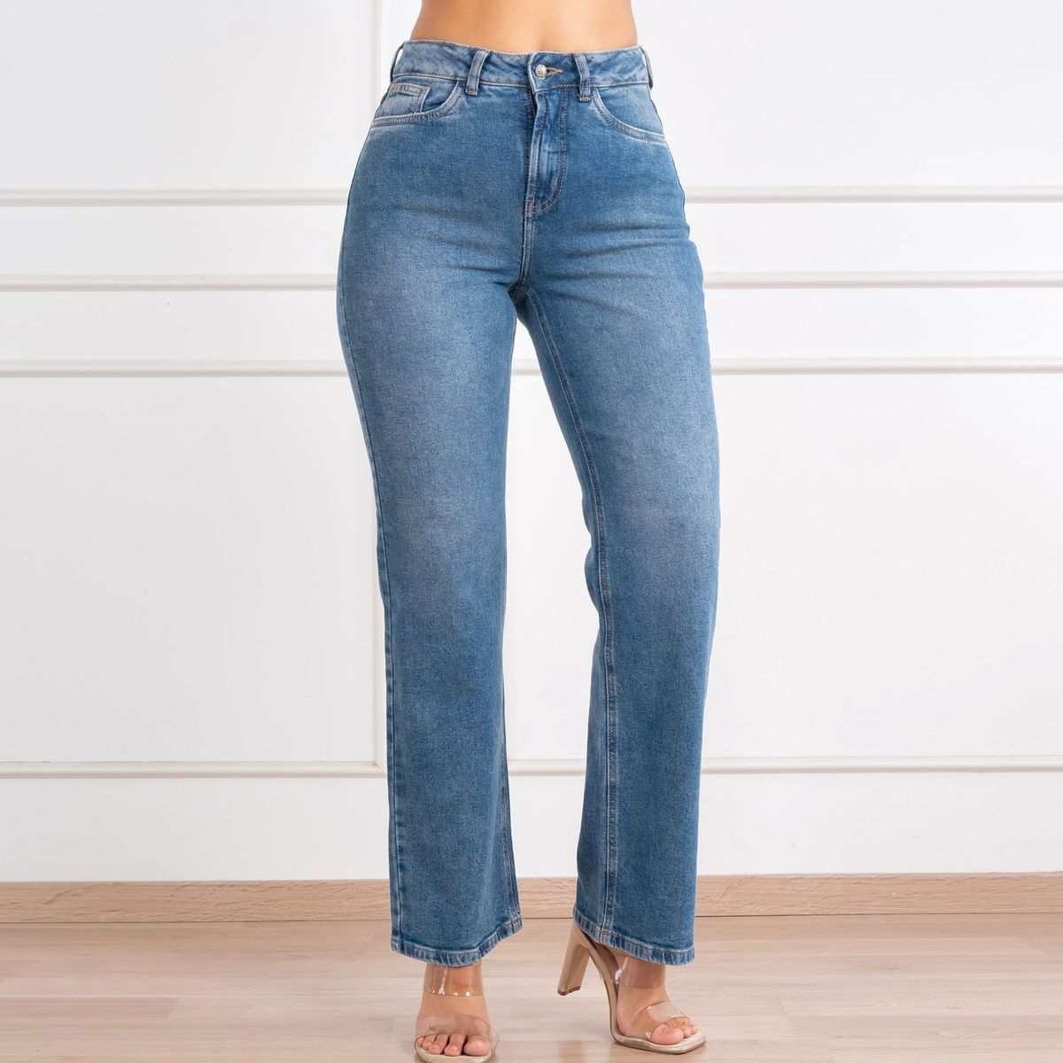 JAROLA - Pantalón Recto Tiro Alto Mujer Jarola