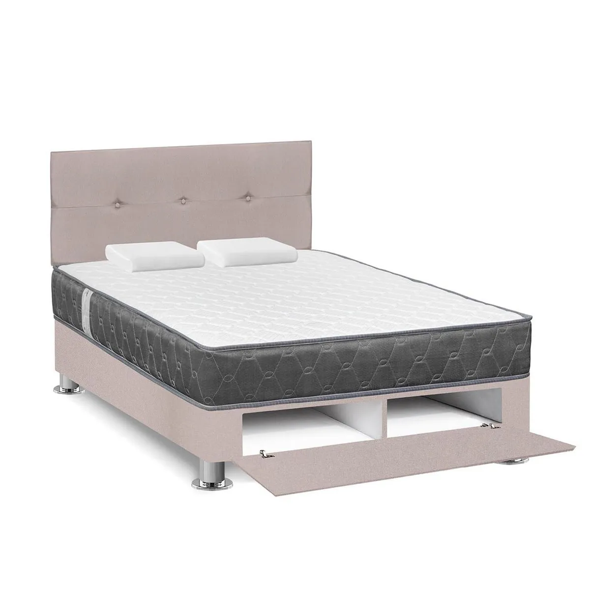 FORLI - Dormitorio Sabanera Acqua Beige 2 Plz + Sofá Cama