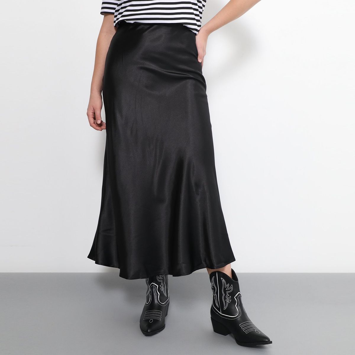 BASEMENT - Falda Satín Mujer Basement